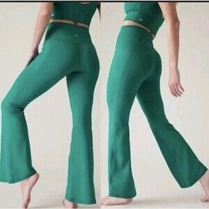 Athleta Salutation Stash Flare Pants XL Emerald Green High Rise 31" Inseam